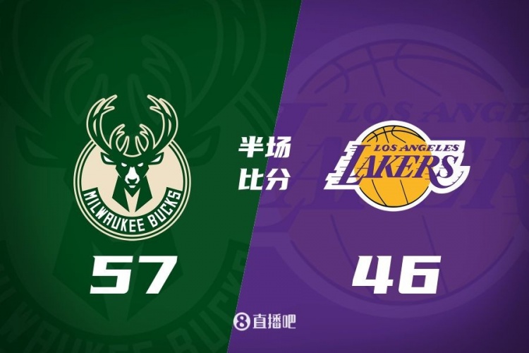 讓一套首發(fā)！布朗尼8分全隊(duì)最高 字母13+3 湖人半場落后雄鹿11分